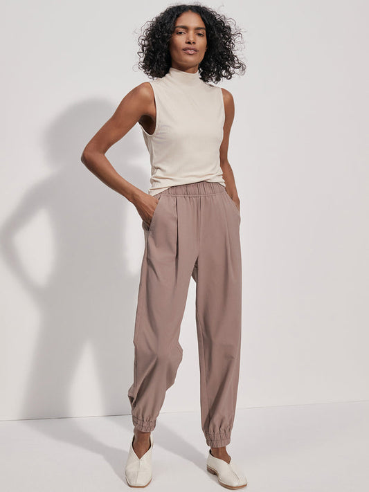 Varley Enzo Snap Cuff Easy Pant 26.5 Deep Taupe