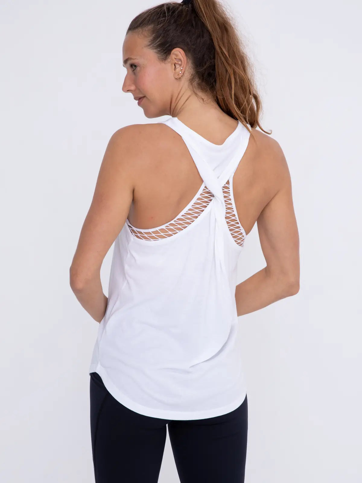 Vessel Twist Back Tank White