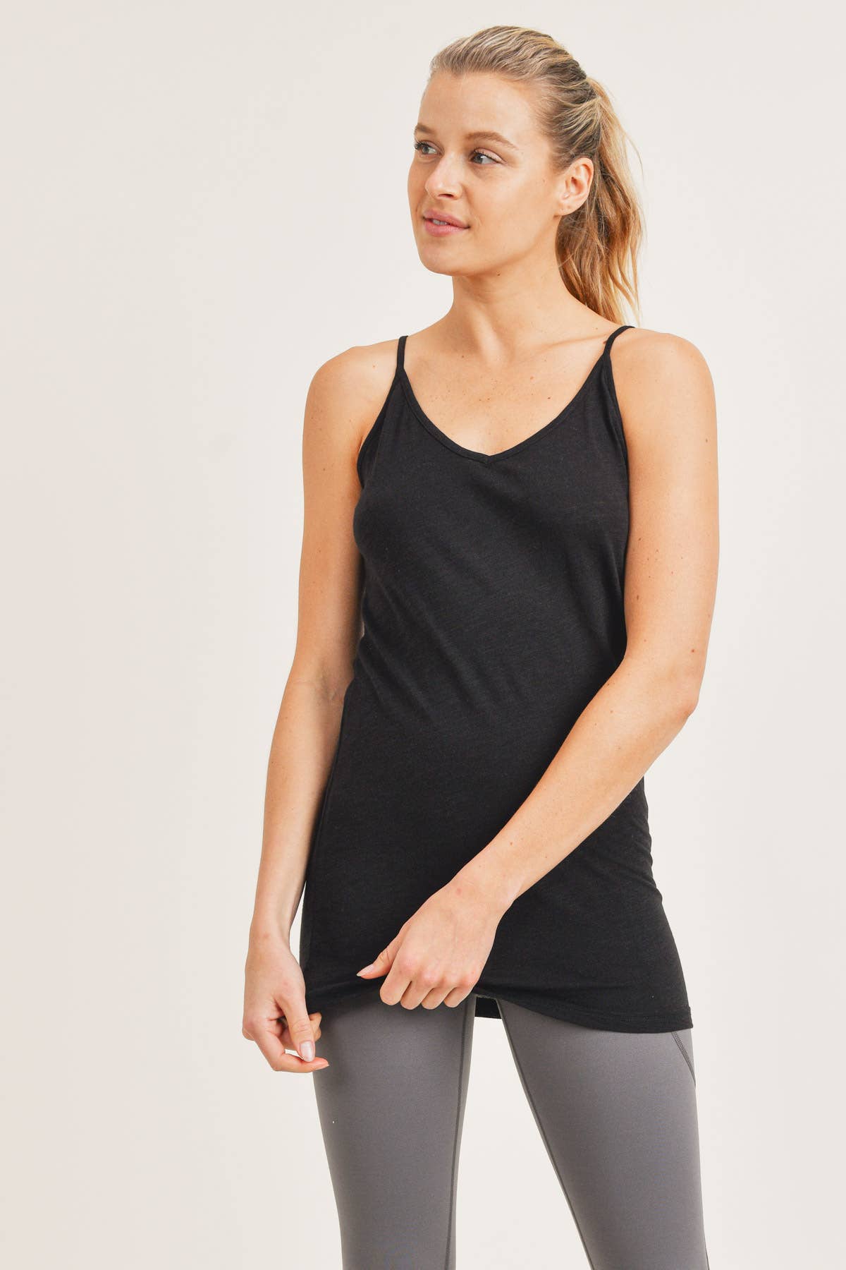 Mono B Athleisure Camisole Tee - Black