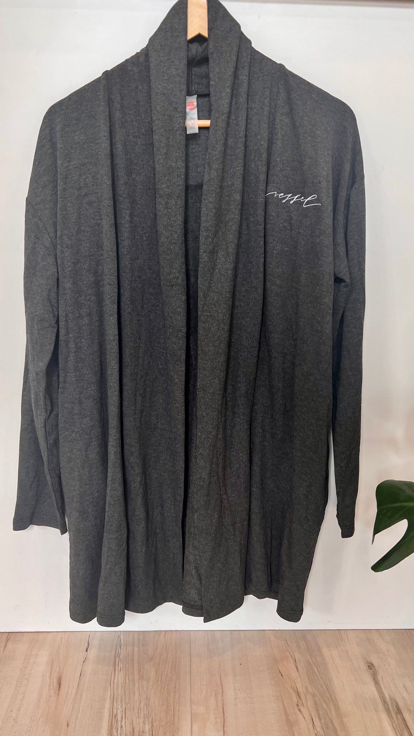 Vessel Longline Open-Front Cardigan with Back Yoke Mono B