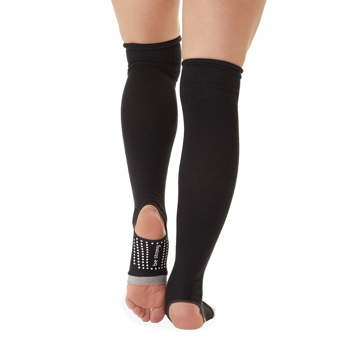 Sticky Be Grip Stirrup Leg Warmers - Black Be Strong
