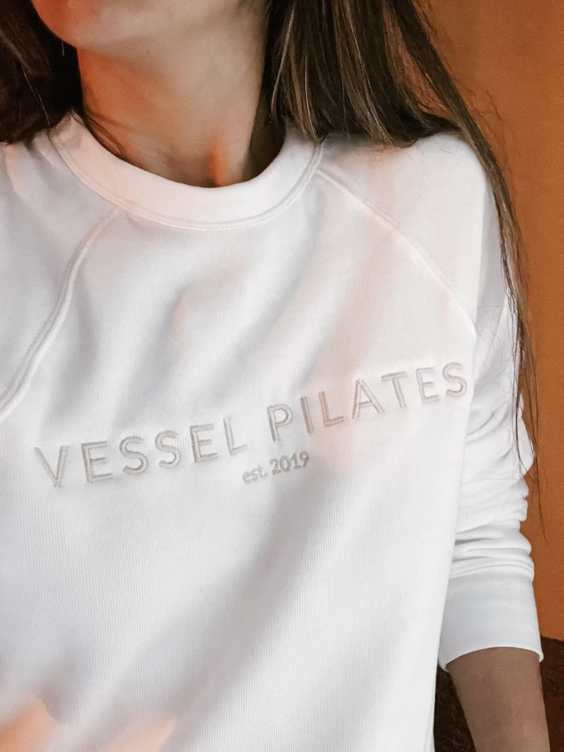 Vessel WHITE Sweatshirt Fleece Crew. Embroidered