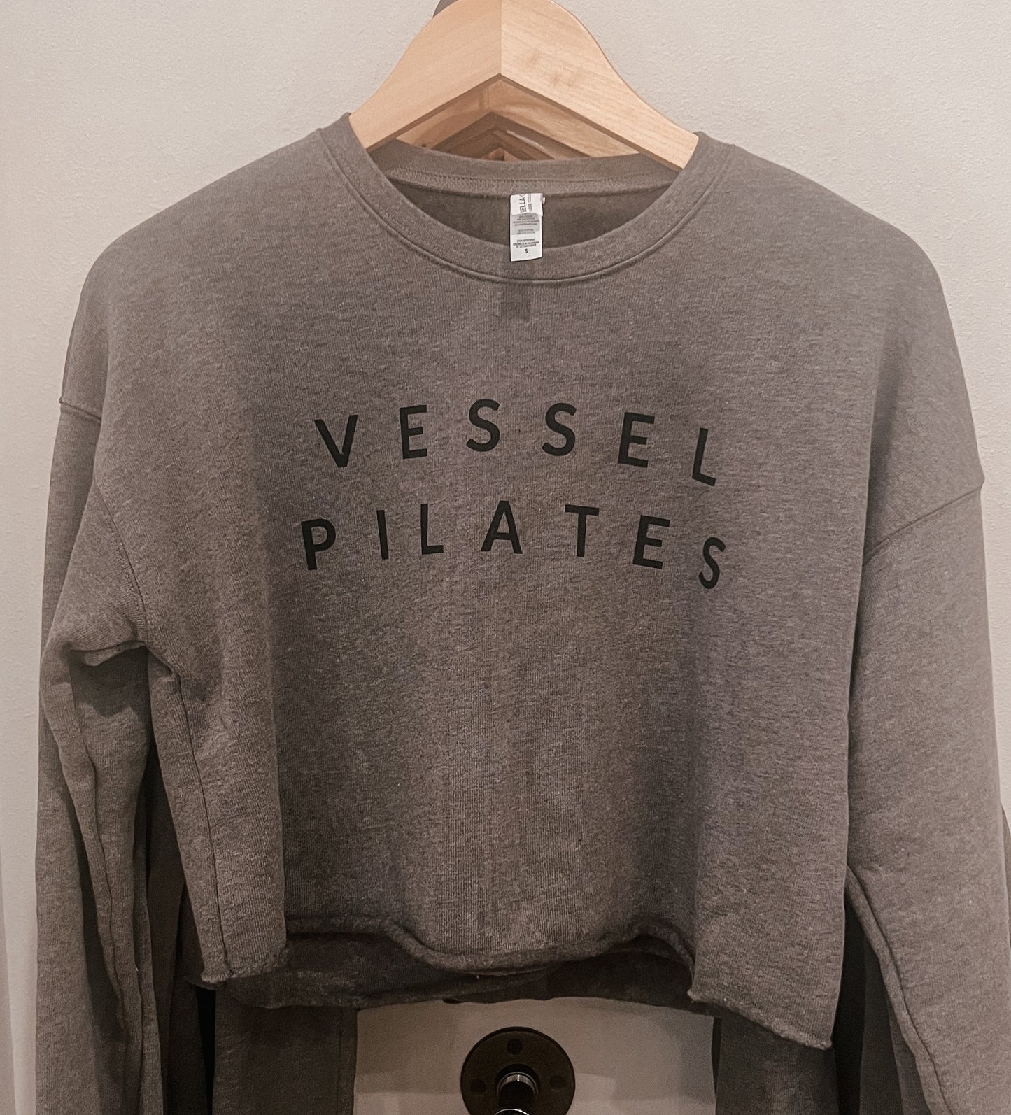 Vessel CROP Heather Grey Sweat Fleece Crew