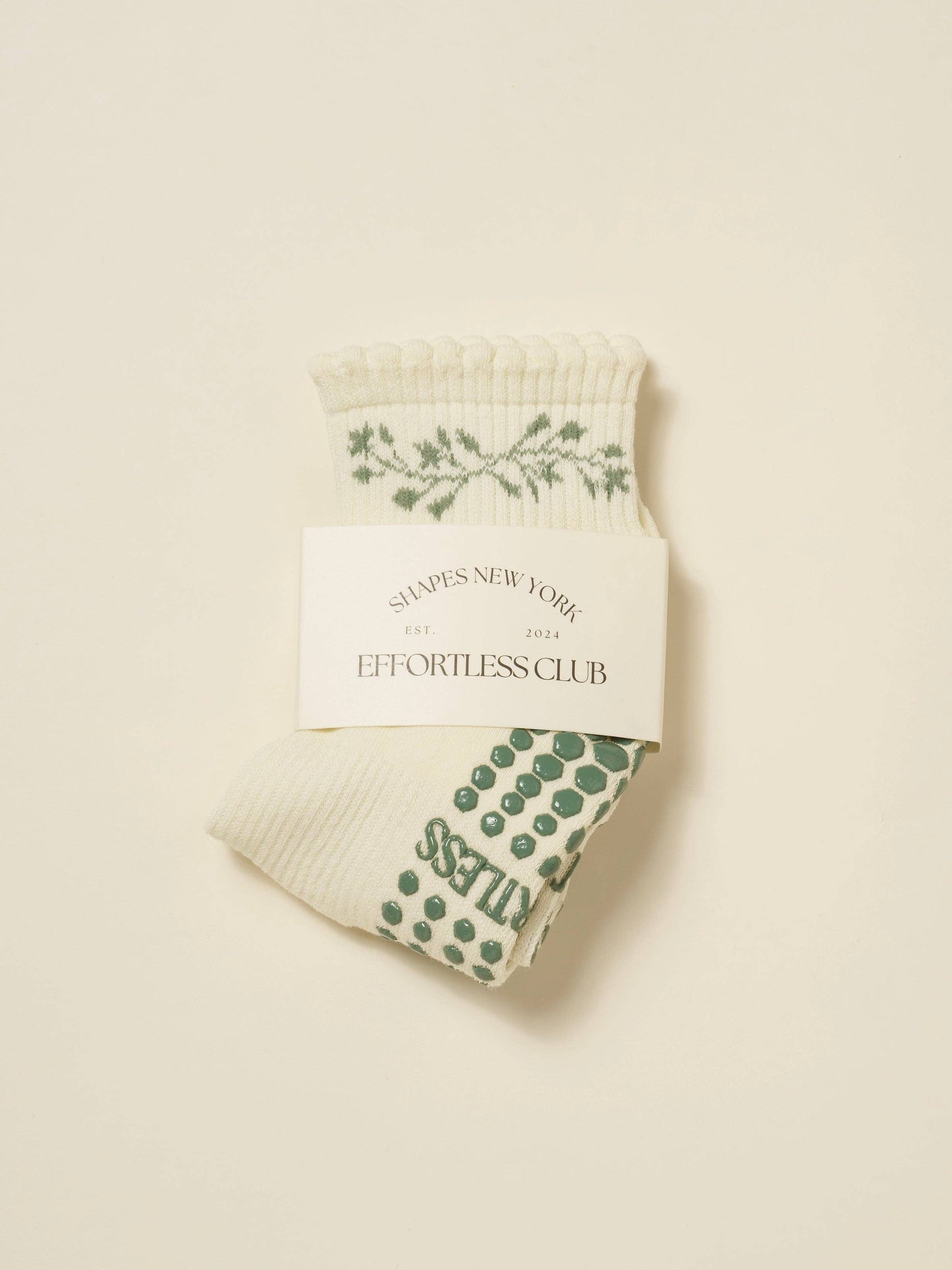 🎄 Cropped Crew Grip Sock - Garland