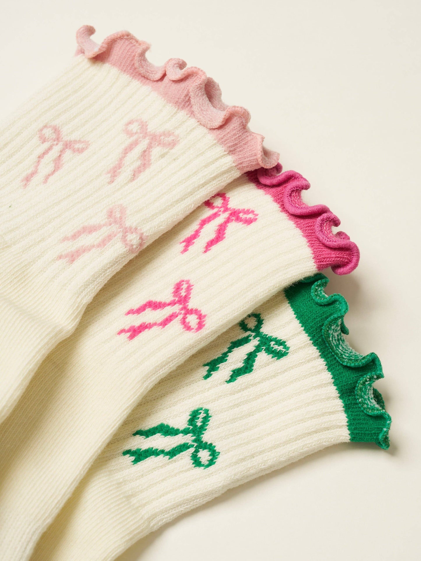 🎀 Bow Ruffle Grip Sock [Soft Pink], Pilates Socks