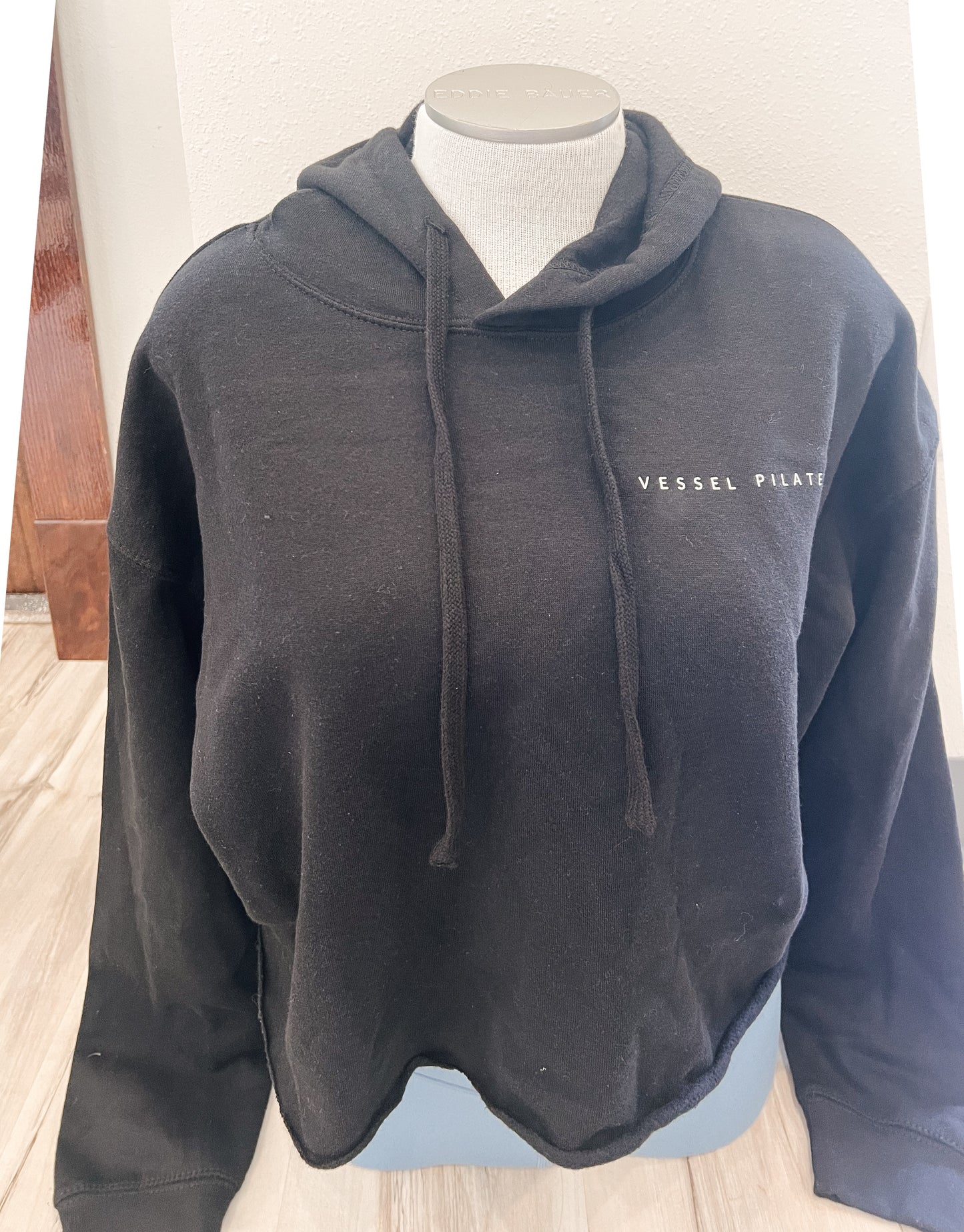 Vessel Black Hoodie CROP with Vessel Circle