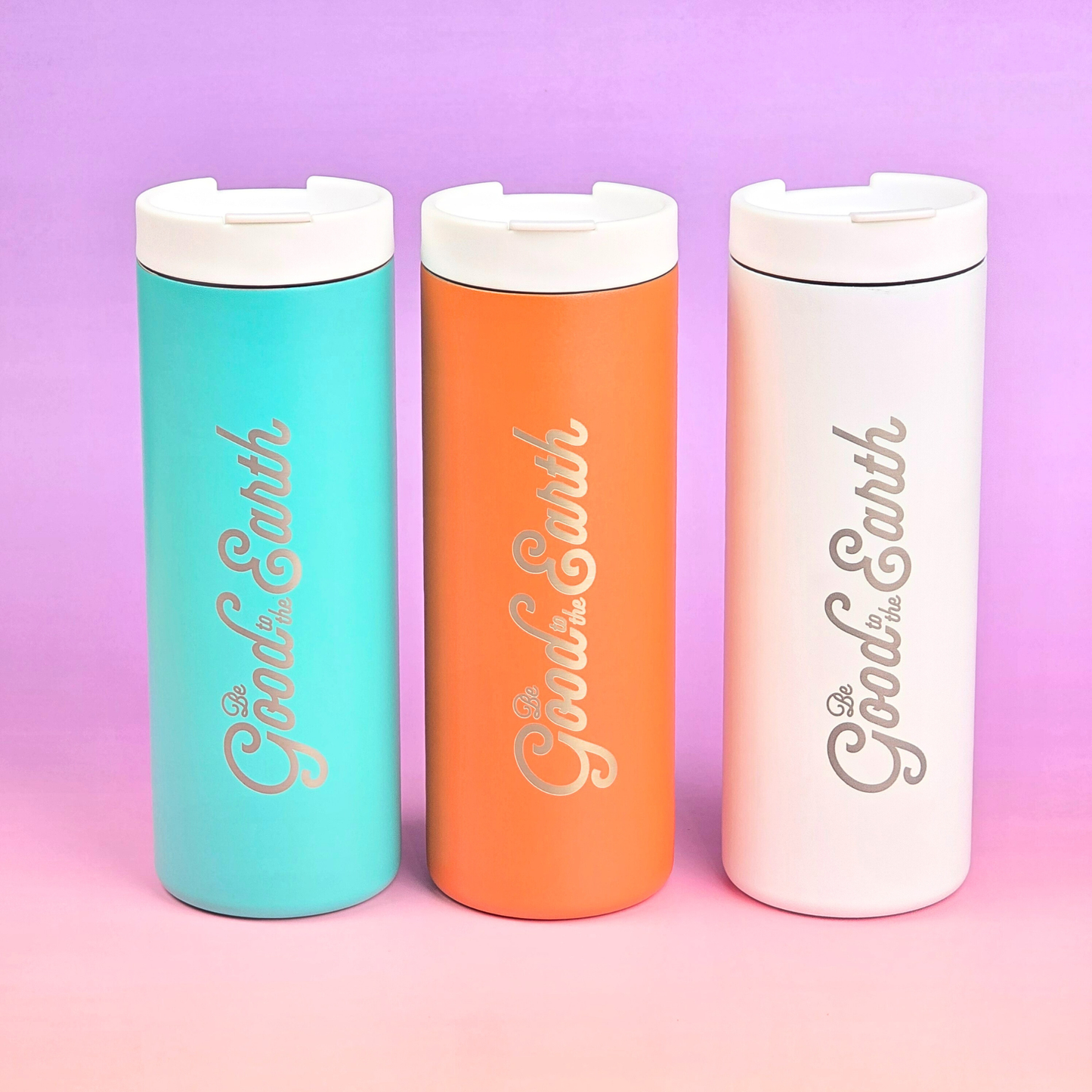 Custom Logo Skinny Tumbler with Flip Lid | 16oz Insulated