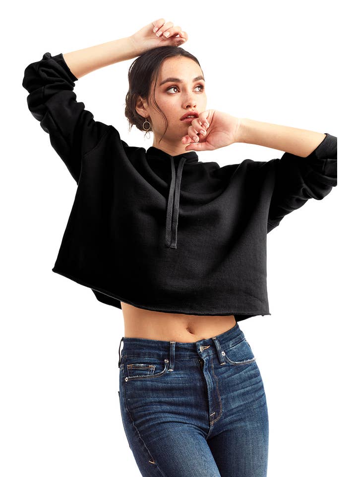 Vessel Black Hoodie CROP with Vessel Circle