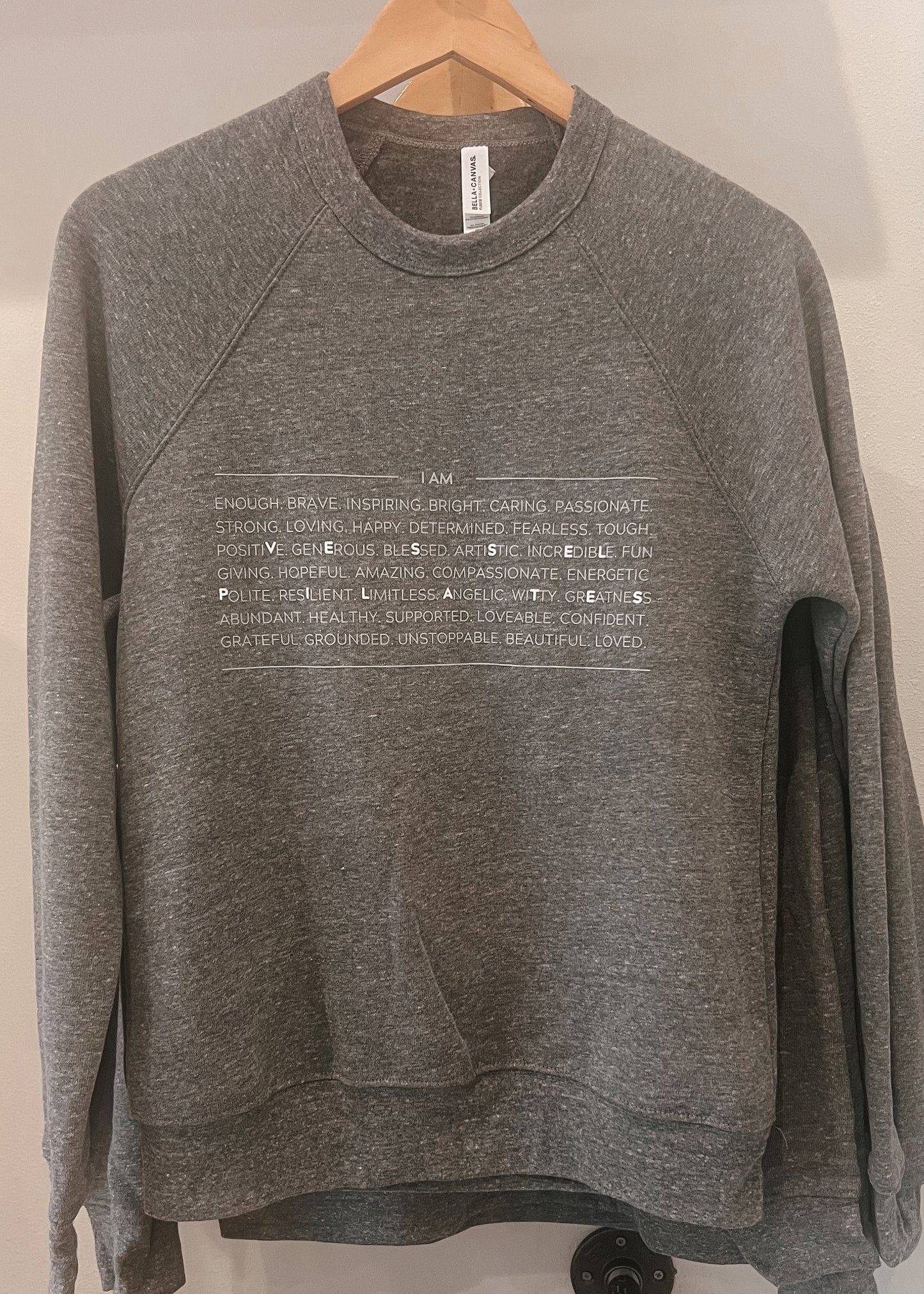 Vessel "I am" Gray Sweatshirt Fleece Crewneck