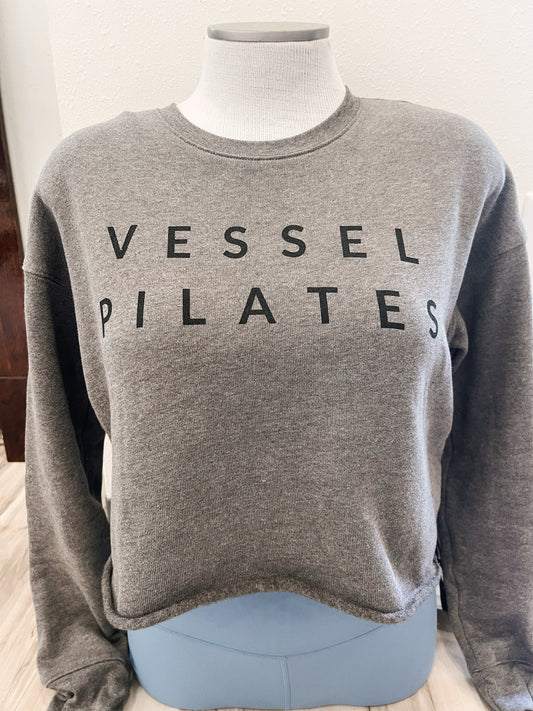 Vessel CROP Heather Grey Sweat Fleece Crew