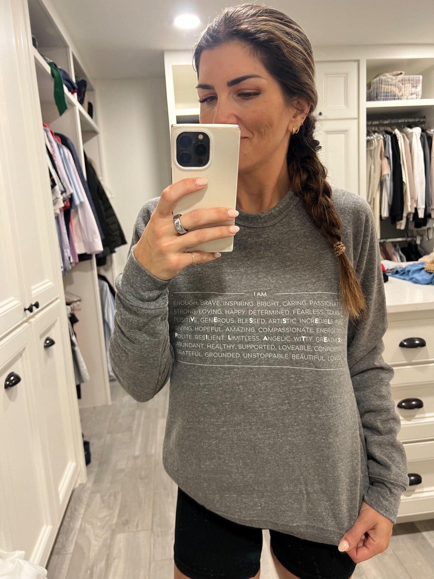 Vessel "I am" Gray Sweatshirt Fleece Crewneck