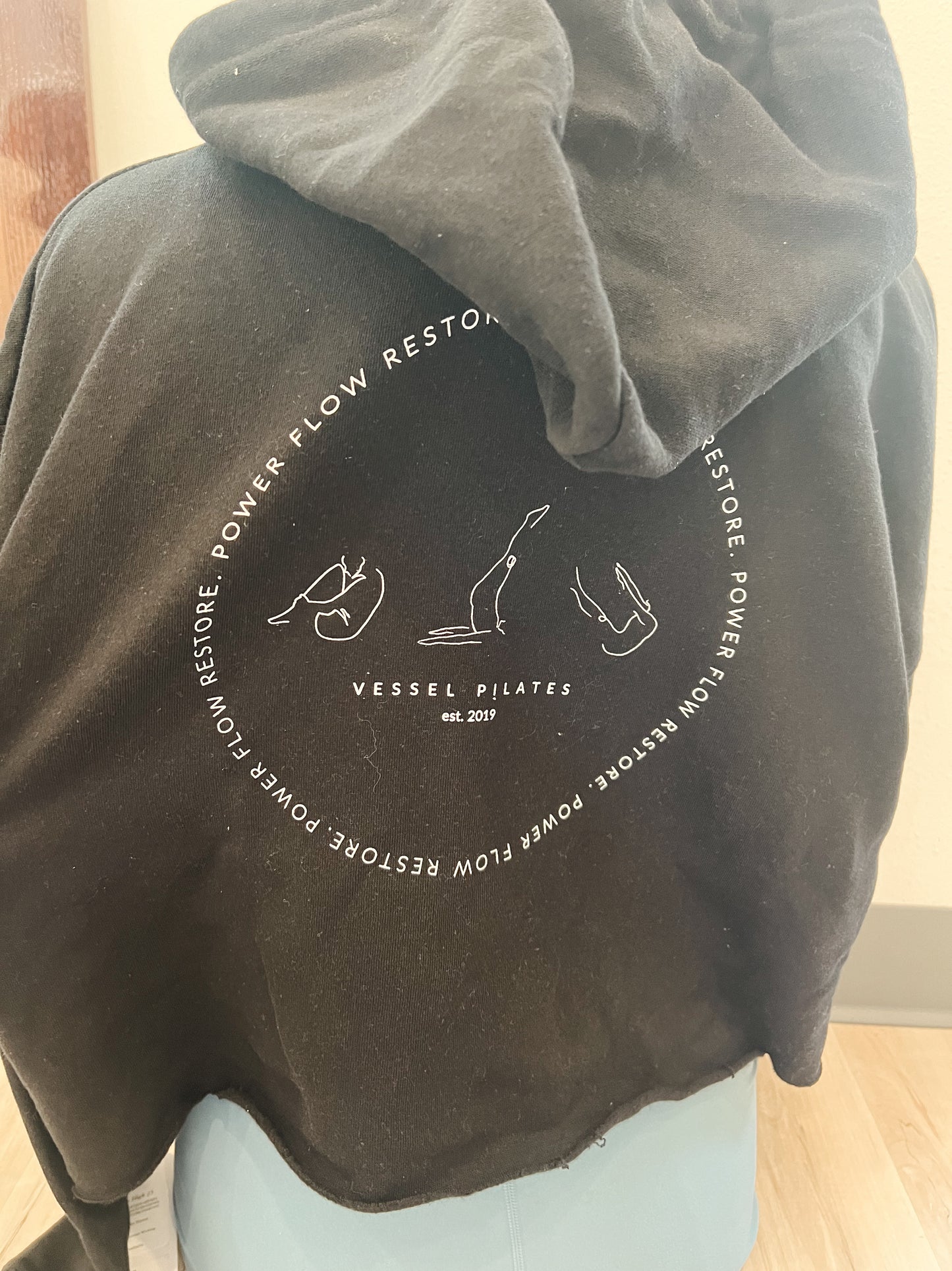 Vessel Black Hoodie CROP with Vessel Circle