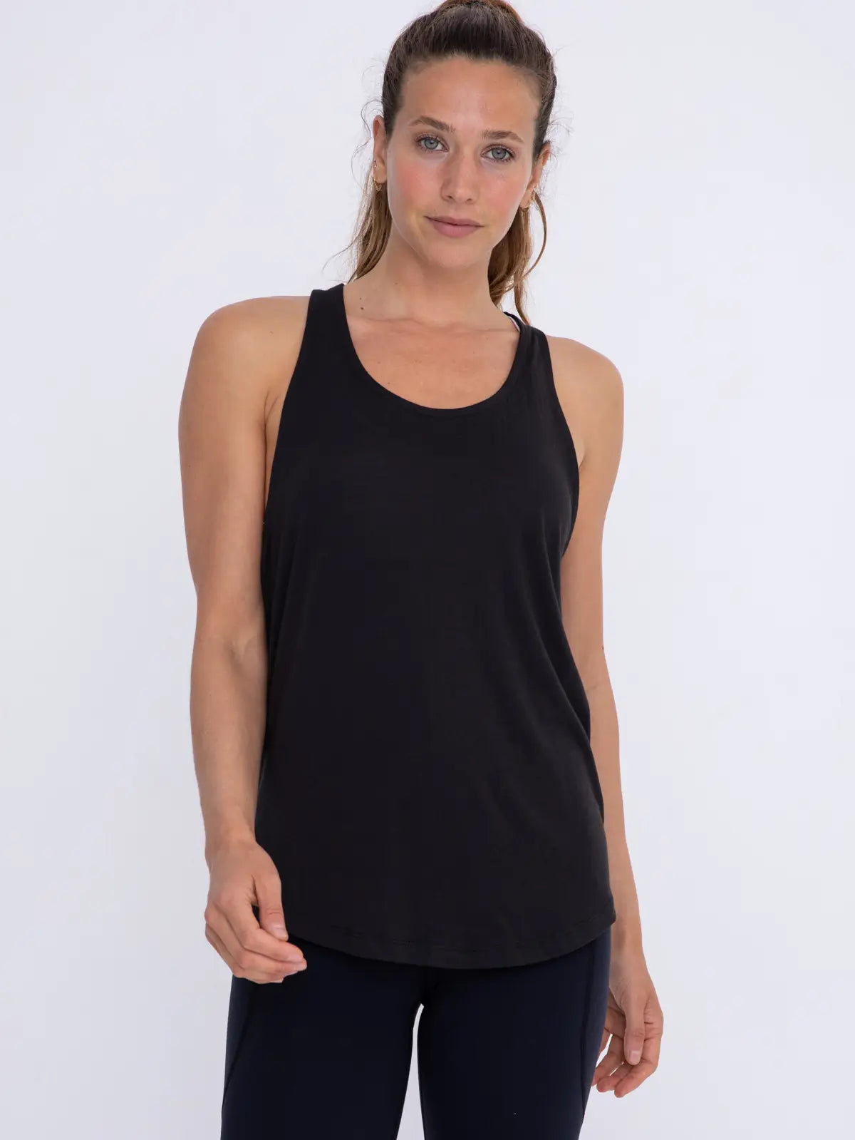 Vessel Twist Back Tank Top Black