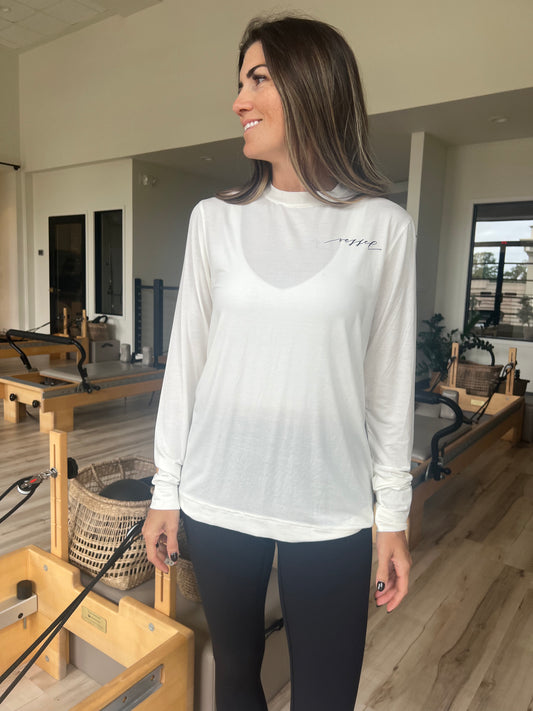 Vessel Peekaboo Back Active Long Sleeve Ivory