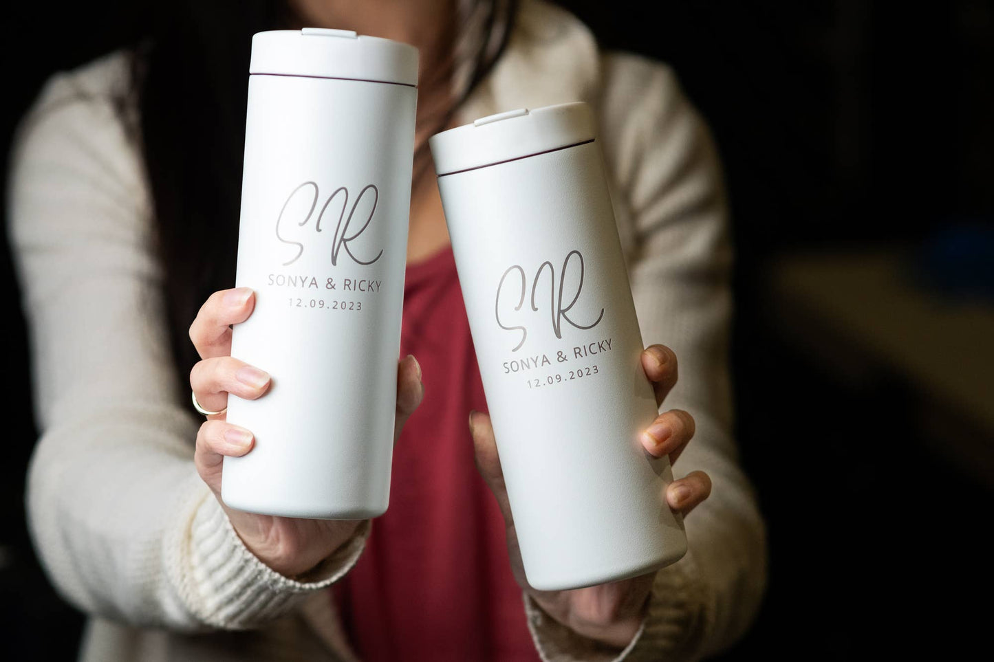 Custom Logo Skinny Tumbler with Flip Lid | 16oz Insulated