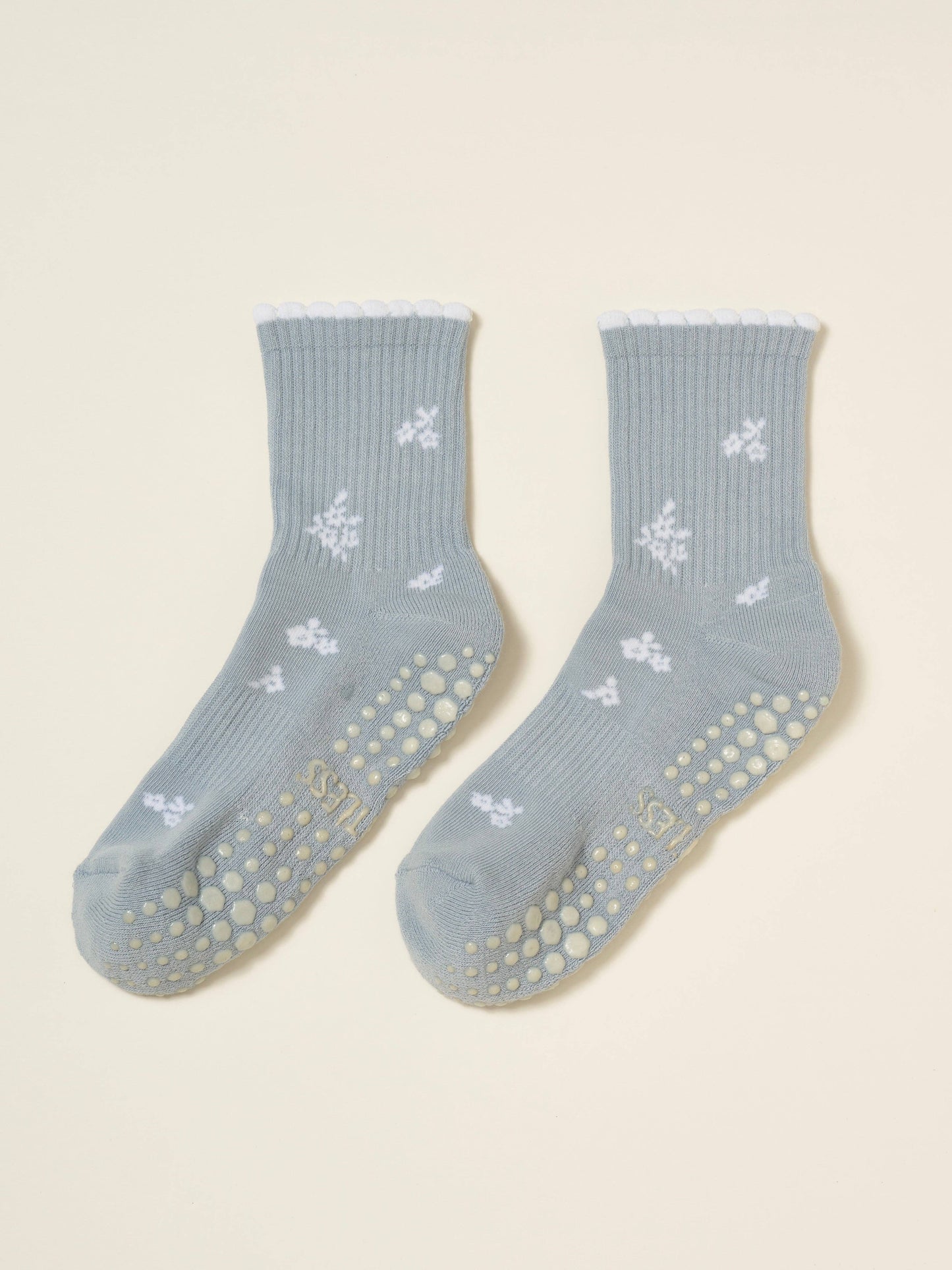 ❄️ Snowflake Petal Grip Sock [Denim], Pilates Socks