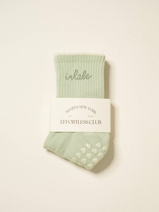 🧘🏼‍♀️ Inhale Exhale Grip Sock [Mint Green], Pilates Socks