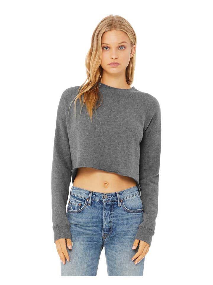 Vessel CROP Heather Grey Sweat Fleece Crew