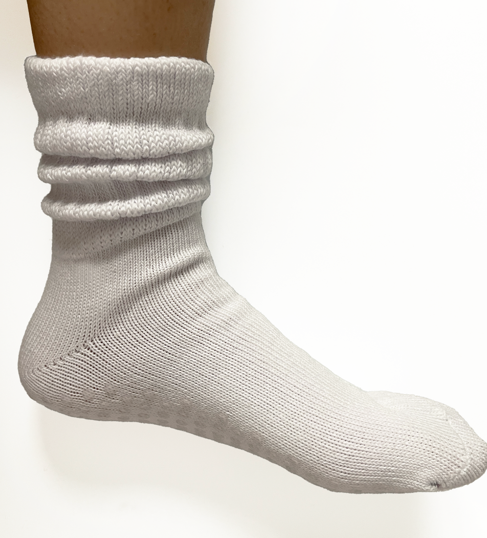 Slouchy grip socks - White