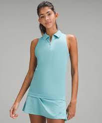 lululemon swiftly tech sleeveless half-zip polo tidal teal