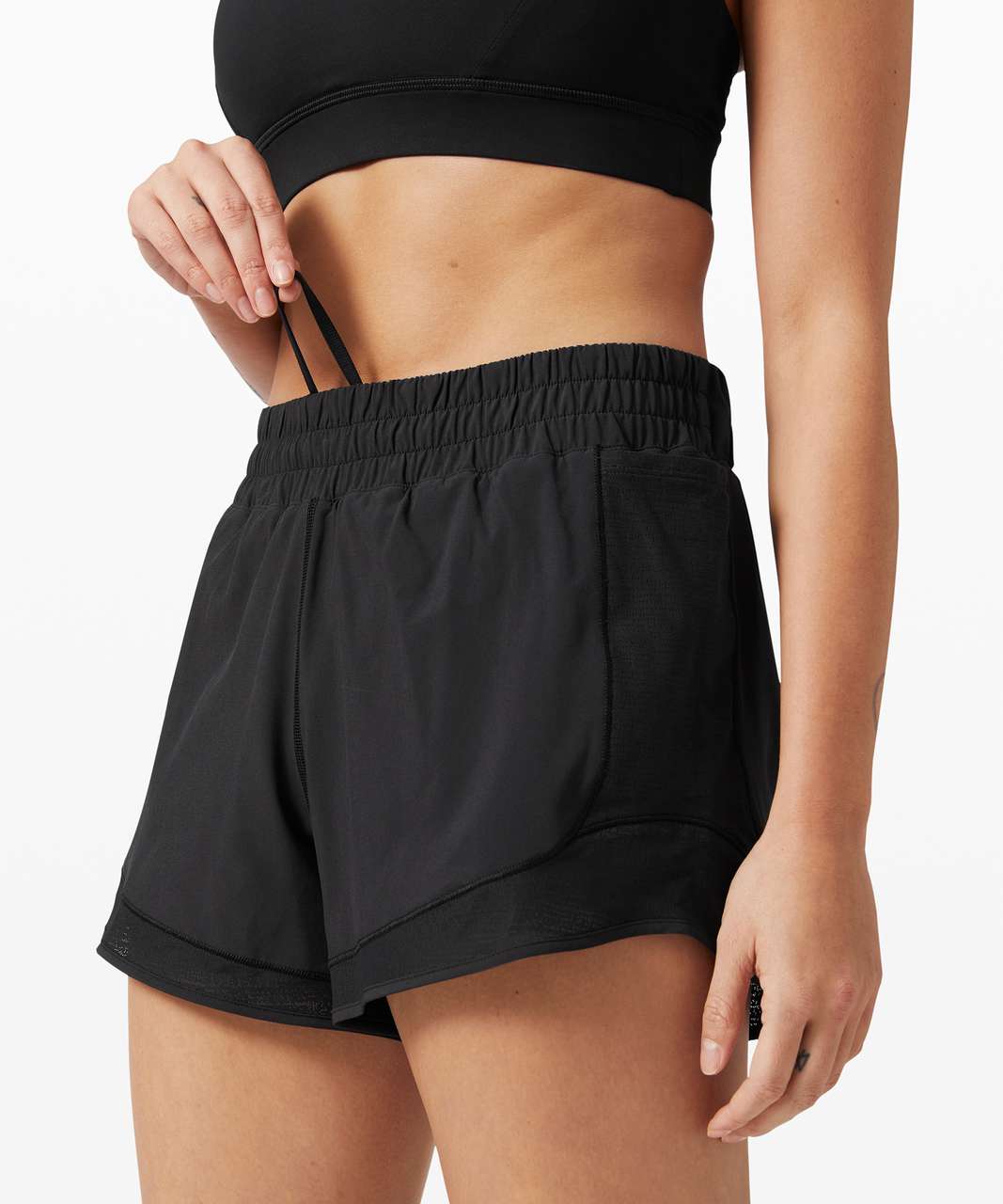 lululemon hotty hot high rise short 4" lined black