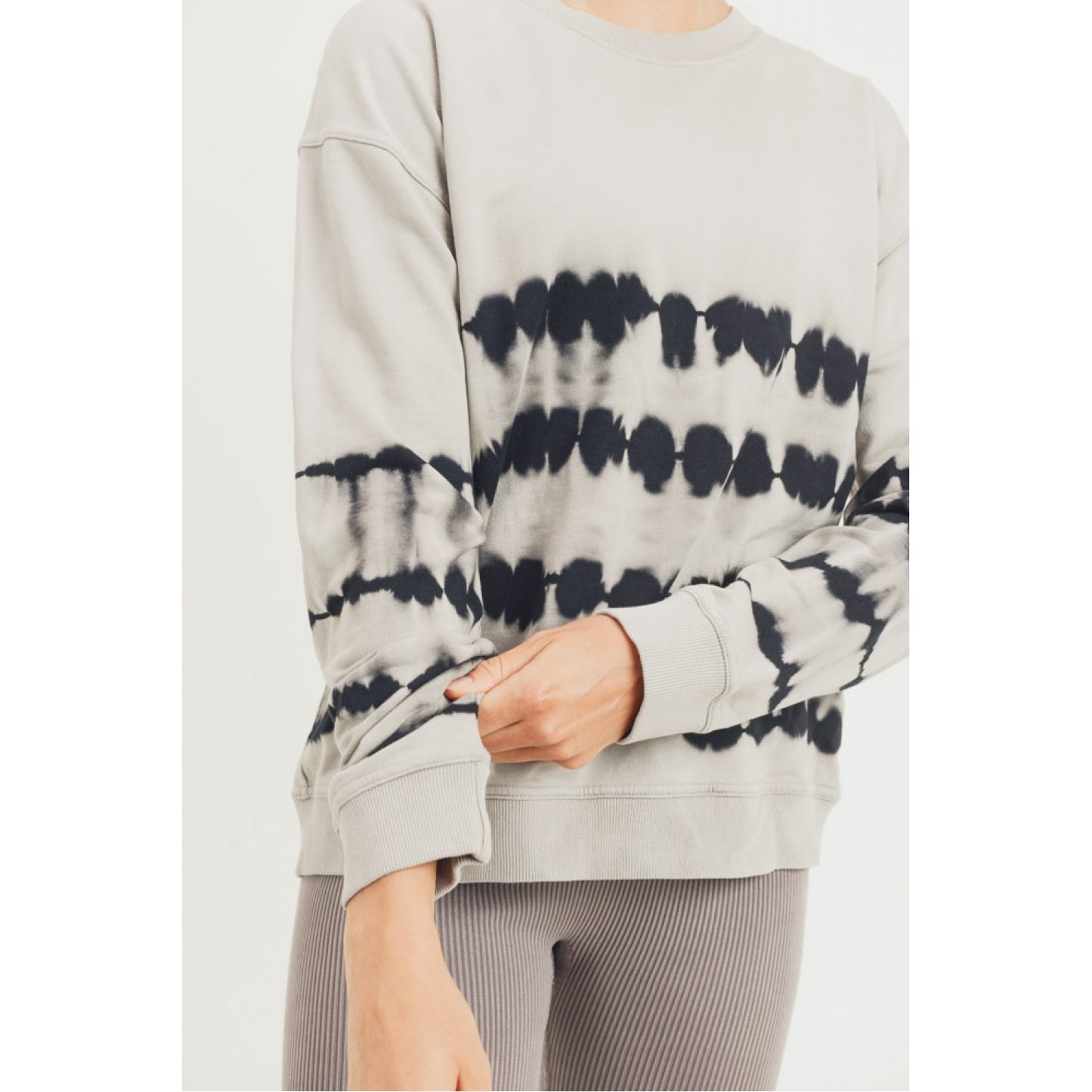 Vessel Terry Cotton Tie-Dye Brush-Stroke Pullover Mono B