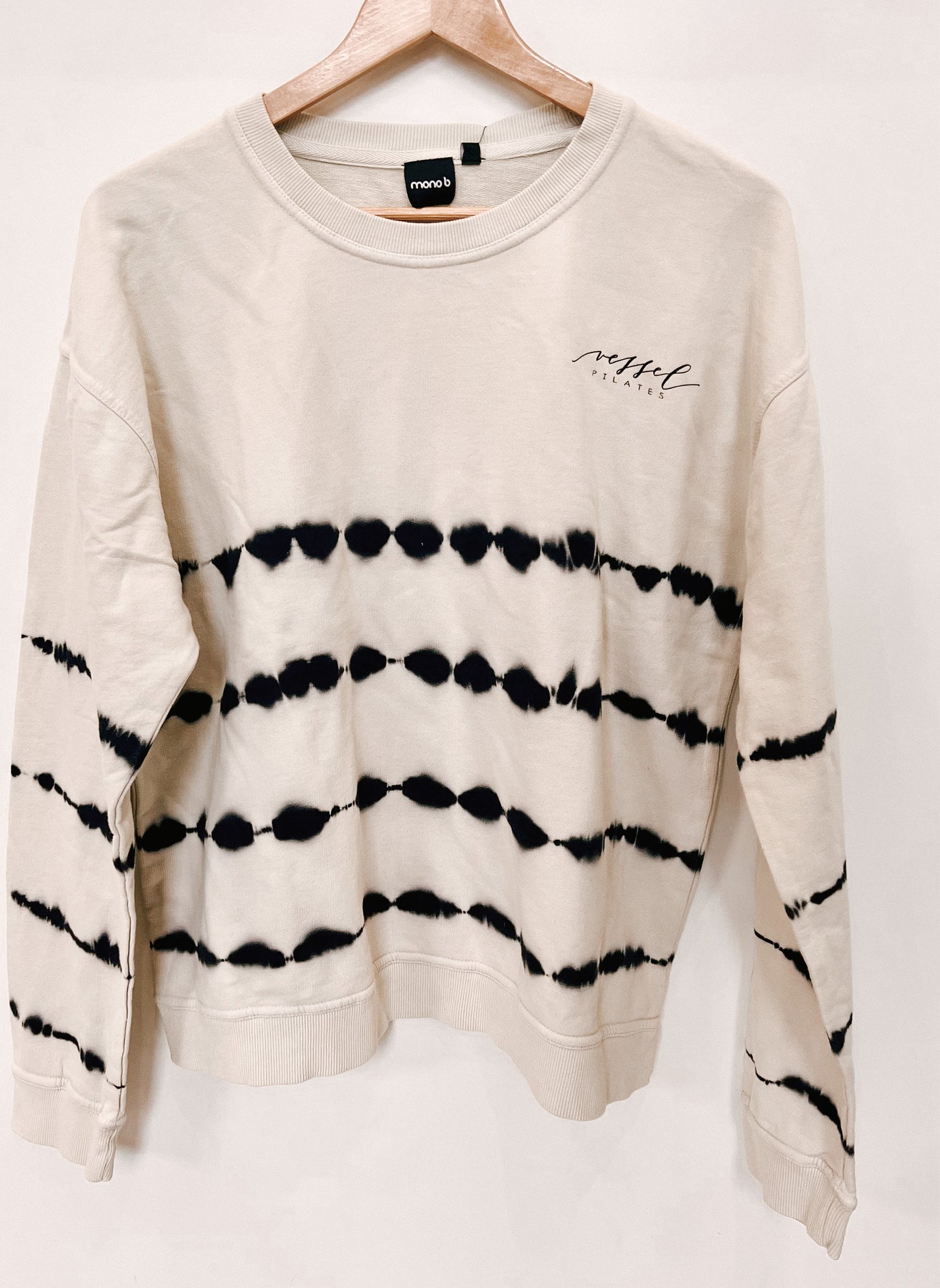 Vessel Terry Cotton Tie-Dye Brush-Stroke Pullover Mono B