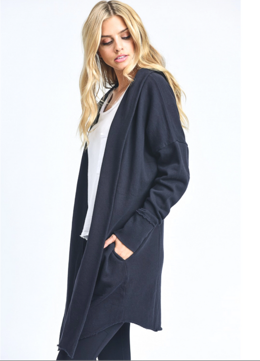 Vessel Open Front Longline Hoodie Cardigan