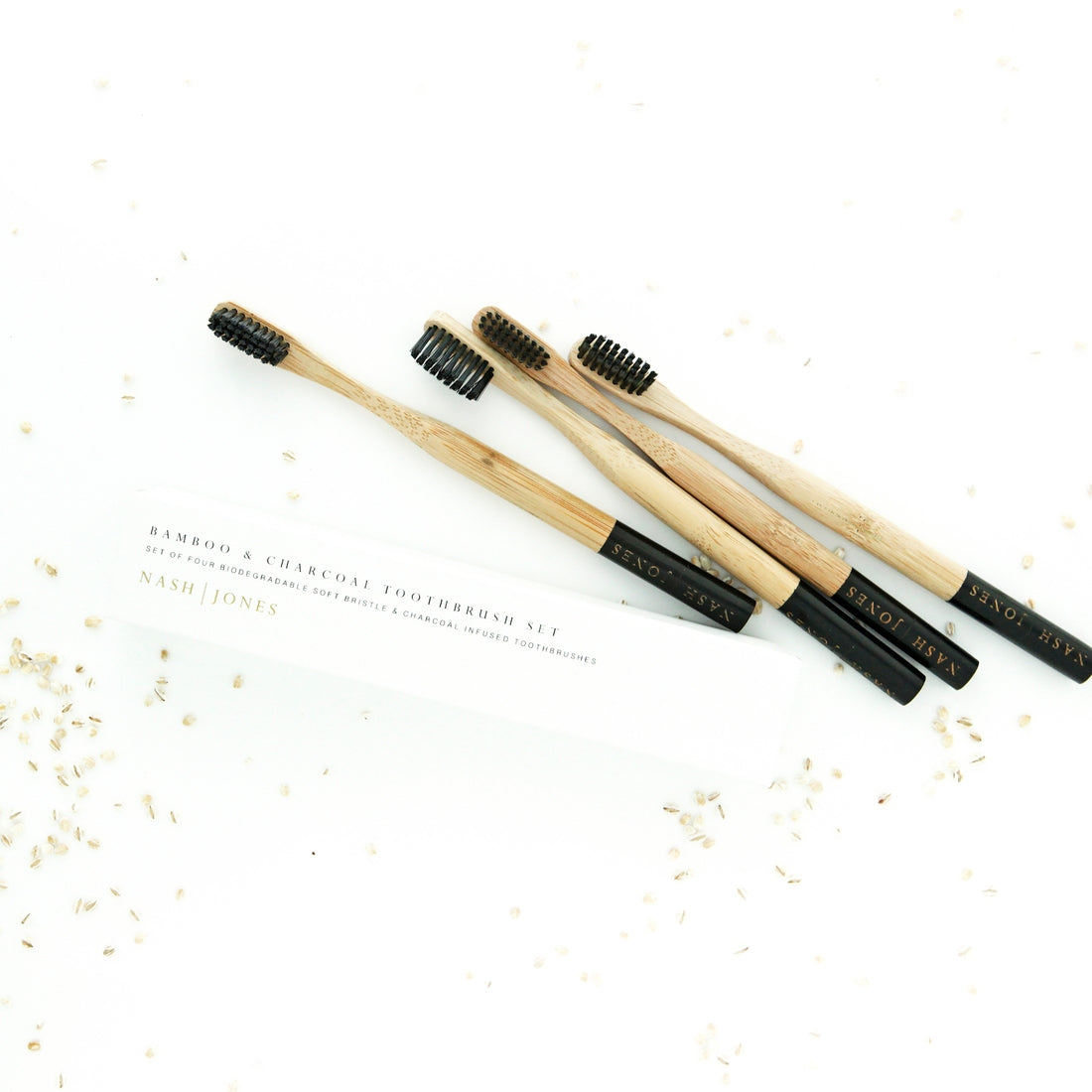 Nash and Jones Bamboo Charcoal Toothbrush Set